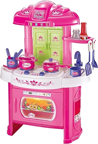 playing with kitchen toys