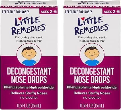 Amazon Com Little Remedies Decongestant Nose Drops Phenylephrine Hydrochloride Alcohol Free 0 5 Fluid Ounces 2 Pack Health Personal Care