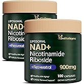 Welitalisync Premium NAD+ Supplement - Nicotinamide Riboside & Resveratrol 900mg – Fast-Absorbing Cellular Renewal Capsules for Energy, Anti-Aging & Brain Health – Vegan, Non-GMO, 200 C