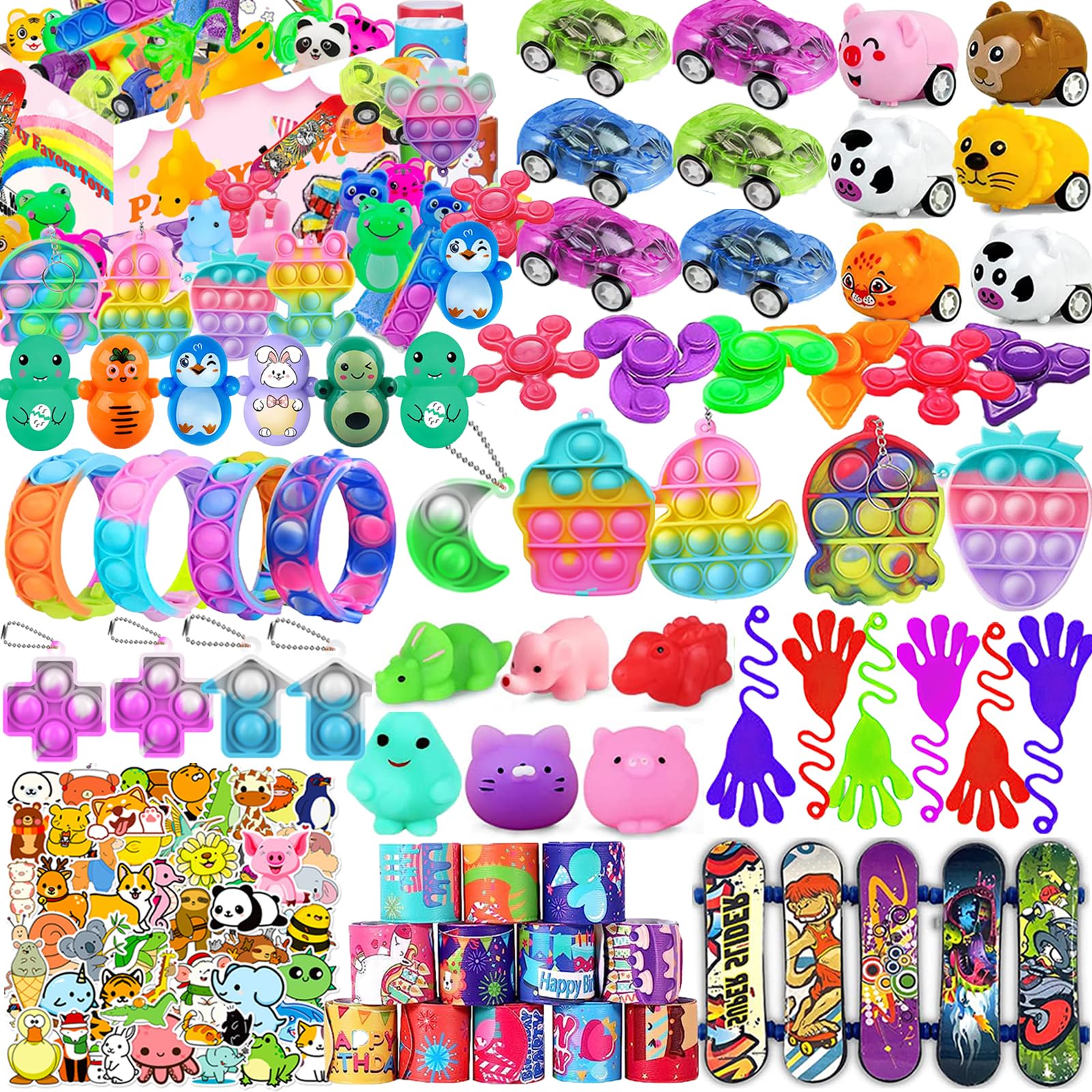 115 Pcs Party Favors for Kids 4-8-12, Pop Fidget Toys, Goodie Bag Stuffers, Treasure Box Toys for Classroom Prizes, Pinata Stuffers, Goodie Bags Filler, Prize Box toys for Kids Classroom