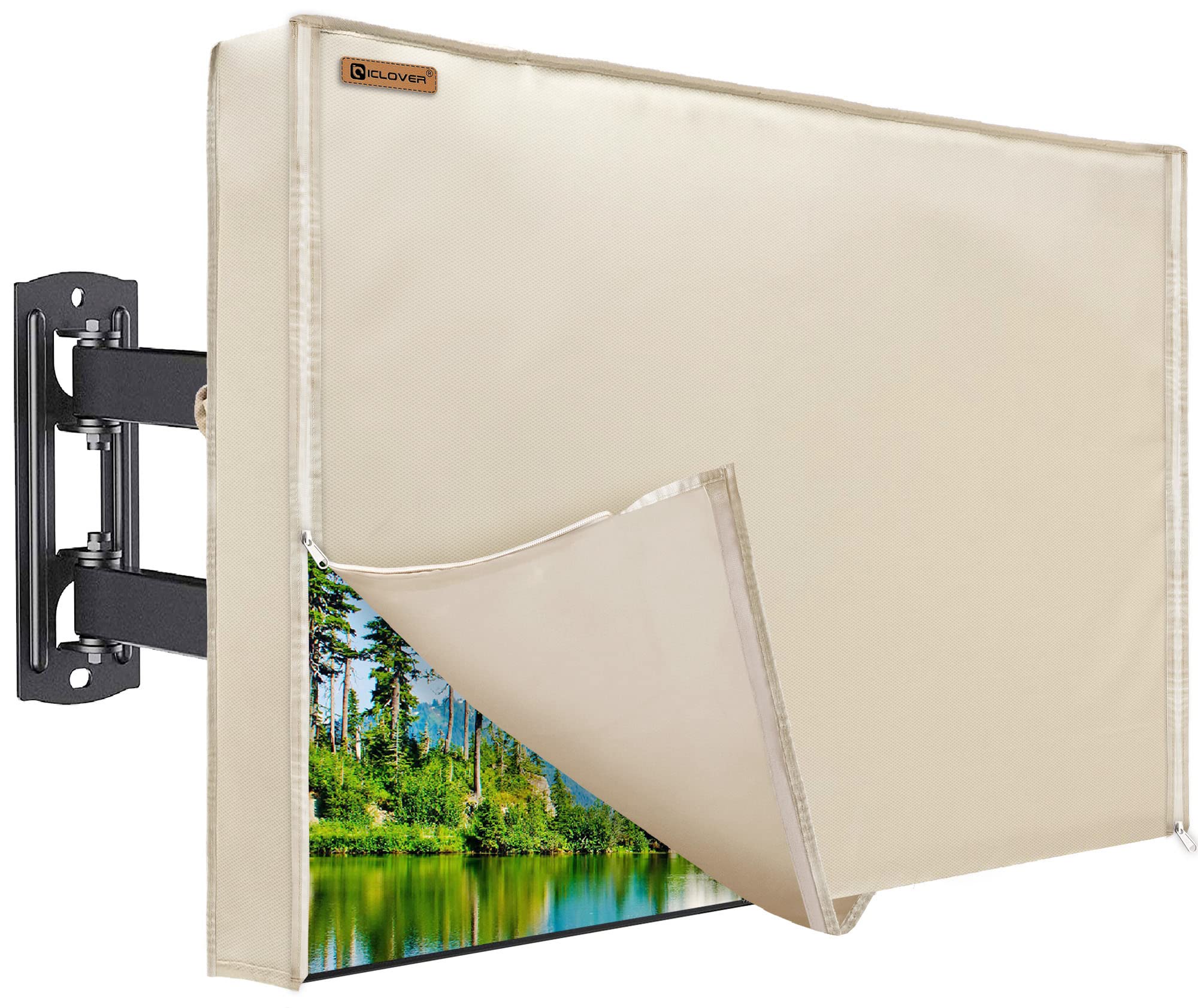 Photo 1 of Outdoor TV Cover 60-65 Inch, IC ICLOVER 600D Heavy Duty 4 Season Weatherproof TV Screen Protector with Waterproof Zipper, Roll up Front Flap, Fit for Wall Mount Outside Television, LED, LCD, OLED TVs
