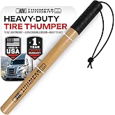Thumper Authority Made in USA 17.75" Tire Thumper for Truckers | 19 Ounces, Iron Slug Weighted End, Rubber Honeycomb Grip, Grade A-1 American Hickory, Truck Tire Checker, 17.75 Inches