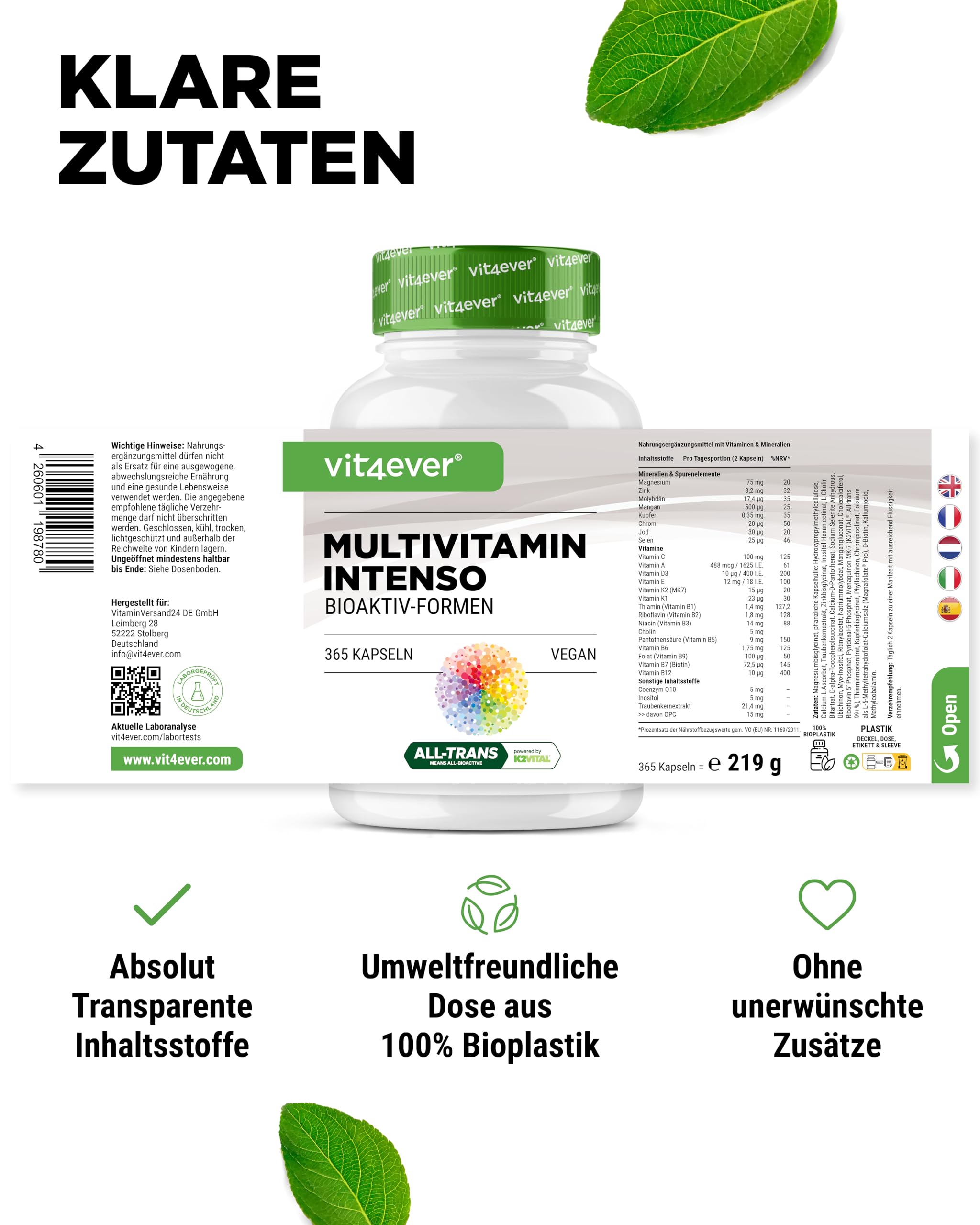 vit4ever Premium Multivitamin A-Z - 365 Kapseln - 26 Bioaktiv-Formen 7