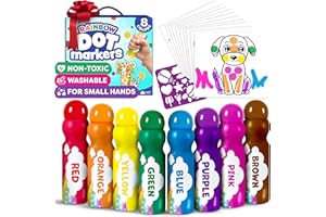 MOMO & NASHI Dot Markers for Toddlers 1-3 - Dot Art Paints Washable for Kids - Printed & PDF Coloring Sheets - Toddler Arts and Crafts for Kids Ages 2-4 - Bingo Daubers for Toddlers, Christmas Gifts for Grandkids