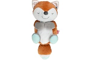 Nuby Lifelike Animated Sleeping Fox with 8 Soothing Lullabies & 4 Calming White Noises, 30 Min Non-Stop - Baby Holiday Gift