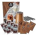 Flavfar Instant Boba Bubble Pearl Milk Tea Kit with Delicious Tapioca Boba | Ready in Just 25 Seconds | The Ultimate Bubble Tea Kit with Boba Straws for Gifting - 5 Servings