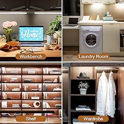 JUSJUBR Plug-in Under Cabinet Lighting, 2pcs 12