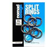 Nomad Design Heavy Duty Stainless Steel Split Rings - Snap Ring, Split Ring, Lure Connector Fishing Pliers for Jigging Trolling and Saltwater Freshwater | XL Size