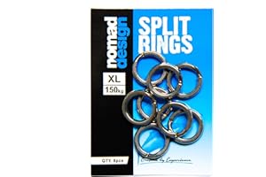 Nomad Design Heavy Duty Stainless Steel Split Rings - Snap Ring, Split Ring, Lure Connector Fishing Pliers for Jigging Trolling and Saltwater Freshwater