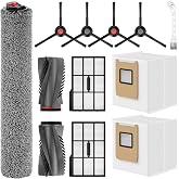 Leemone 12 Pack Replacement Parts Kit for eufy E25 / E28 Omni Robot Vacuum | E25 Replacement Parts with 2 Dust Bags, 4 Side Brushes, 1 Rolling Brush, 1 Roller Mop, 2 Filter, 1 Clean Brush, Easy Install