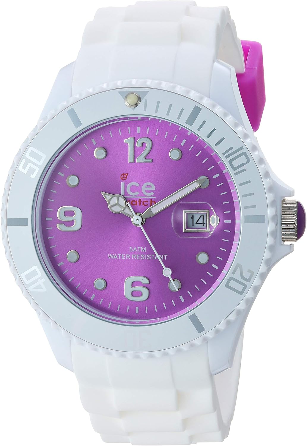 Amazon Com Ice Watch Sili Big 48 White Purple Silicone Ice Watch Watches