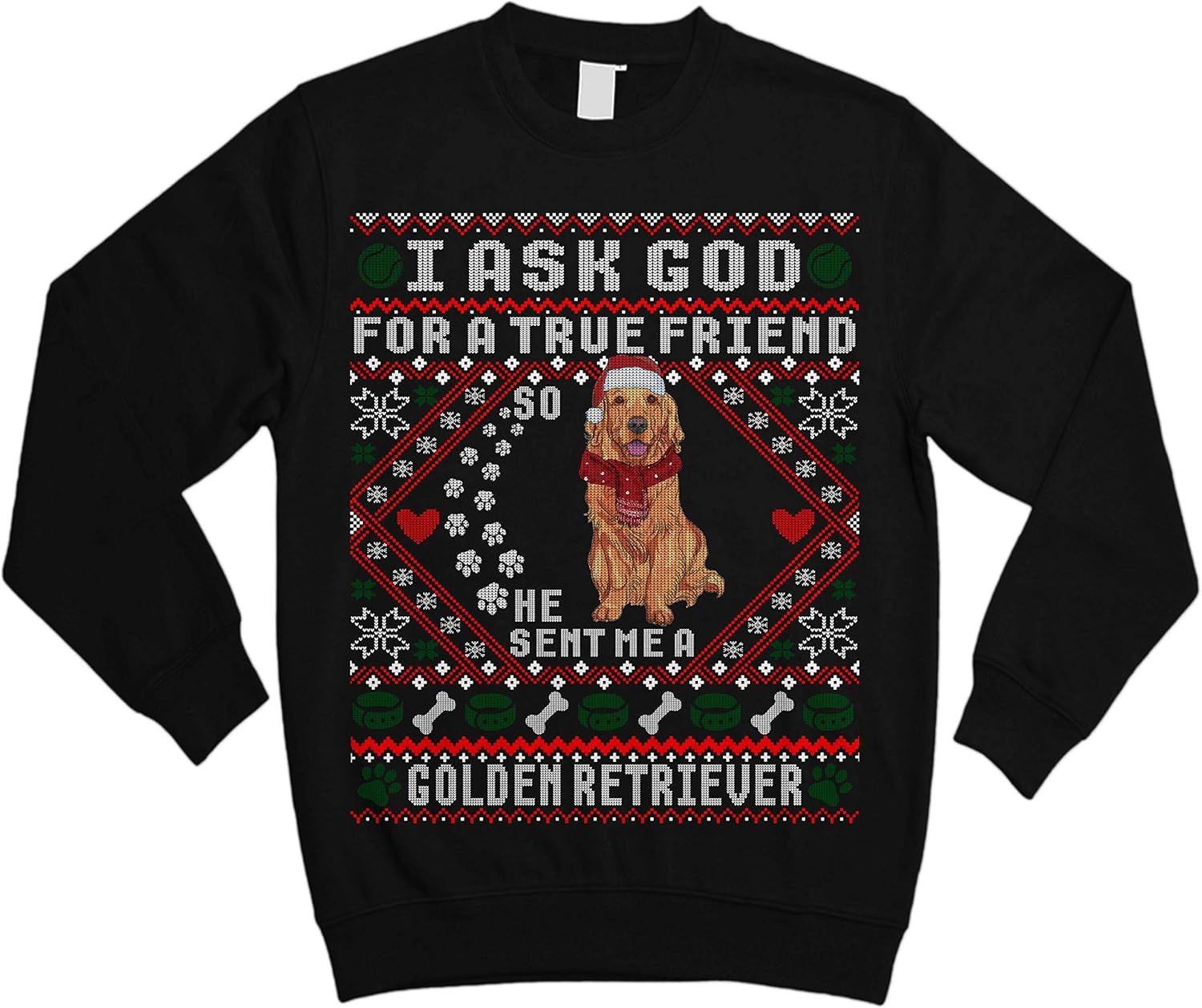 ugly christmas sweater golden retriever