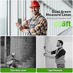 Huepar Dual Laser Measuring Tool, 656Ft Green-Beam