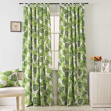Amazon Com Broshan Tropical Blackout Curtains Nature Palm Leaf