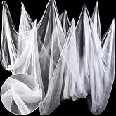 Boao Halloween White Cheesecloth for Craft, 85 x 197 Inch | Cotton Cheese Cloth Roll for Bloody Halloween Indoor Outdoor Decorations, Muslin Gauze Fabric, Netting