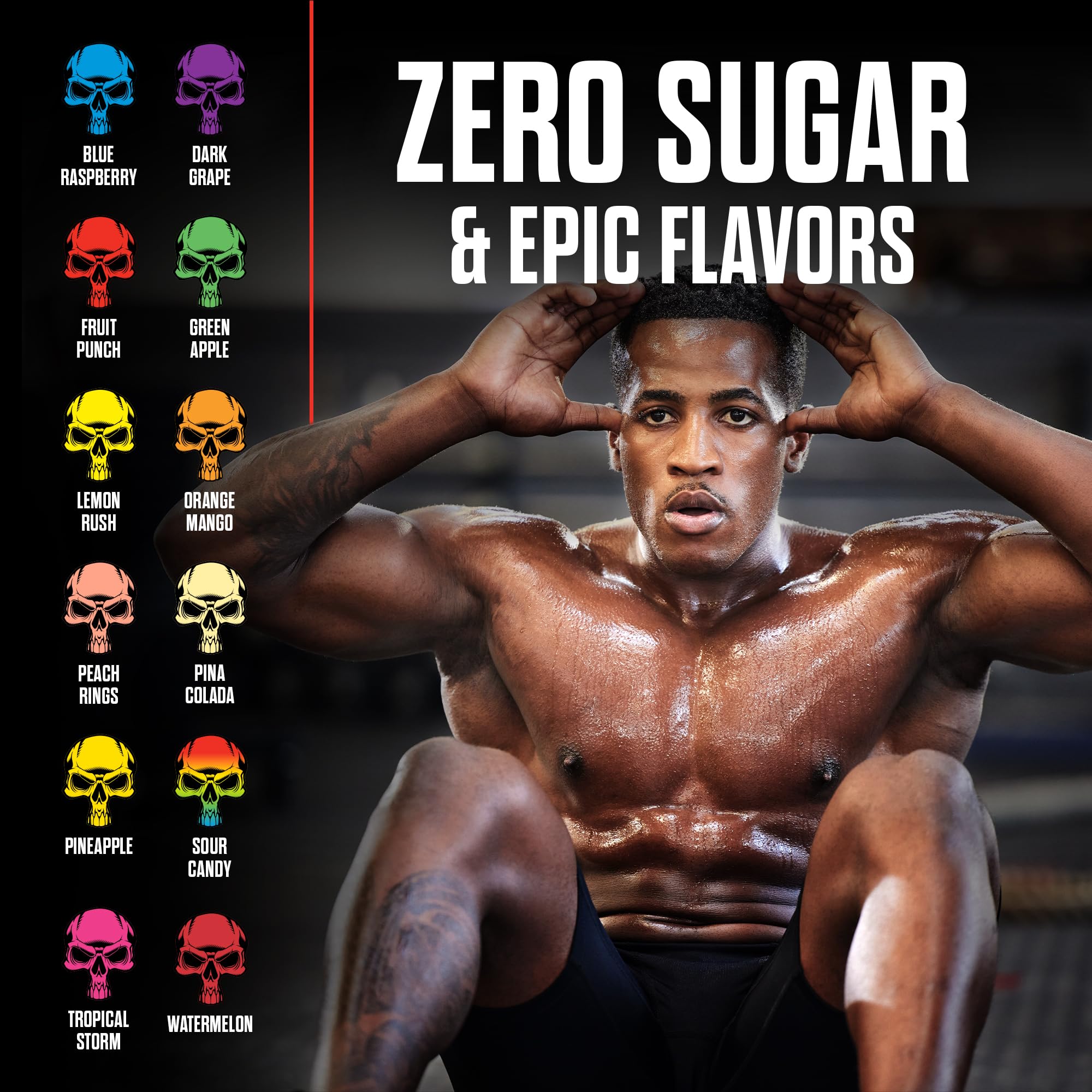 JNX SPORTS The Curse! Pre Workout Powder for Men & Women, Caffeine, Beta-Alanine, Creatine, L-Citrulline, 50 Servings, Blue Raspberry Flavor – Boost Energy, Strength & Focus