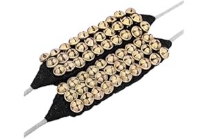 HANDTECHINDIA Dancing Bells Ghungroo Pair Indian Classical Dance Accessories Ghungroo with Colored Cushion Pad Best Dance Metal Brass Anklets Bells Ghunghroo Pad (Black, Triple Line)