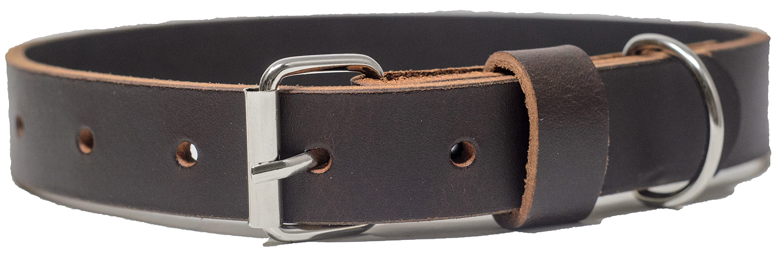 Ashford Ridge Made in England Real Leather Dog Collar - Brown Small