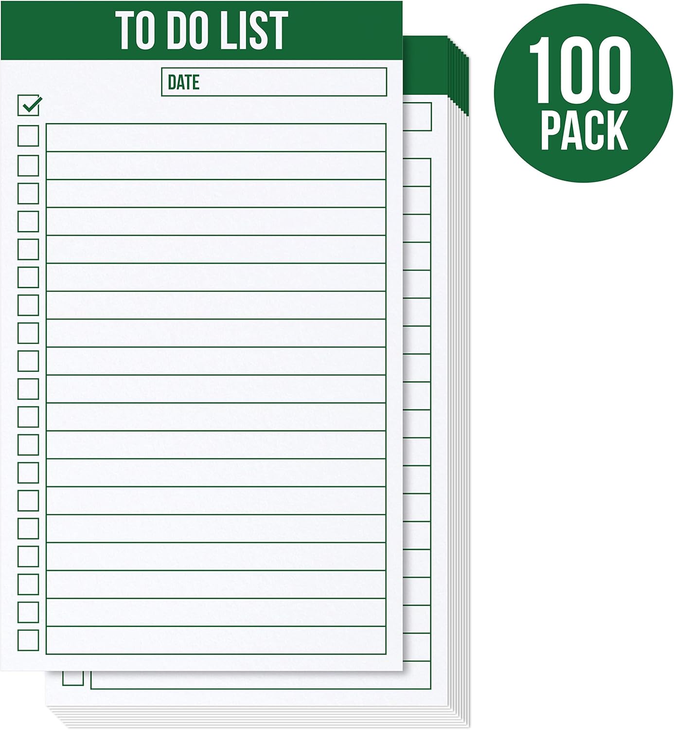 Jot & Mark To Do List 3 x 5 Inches Vertical Index Cards - Green (Pack of 100)