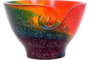 Divit Shilp Handcrafted Resin Yarn Bowl, Knitting Resin Storage Bowl, Crochet Kit Organizer. (Rainbow)