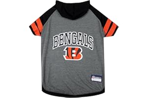 Pets First NFL Cincinnati Bengals Hoodie for Dogs & Cats. NFL Football Licensed Dog Hoody Tee Shirt, Large. Sports Hoody T-Shirt for Pets. Licensed Sporty Dog Shirt (CIN-4044-LG)