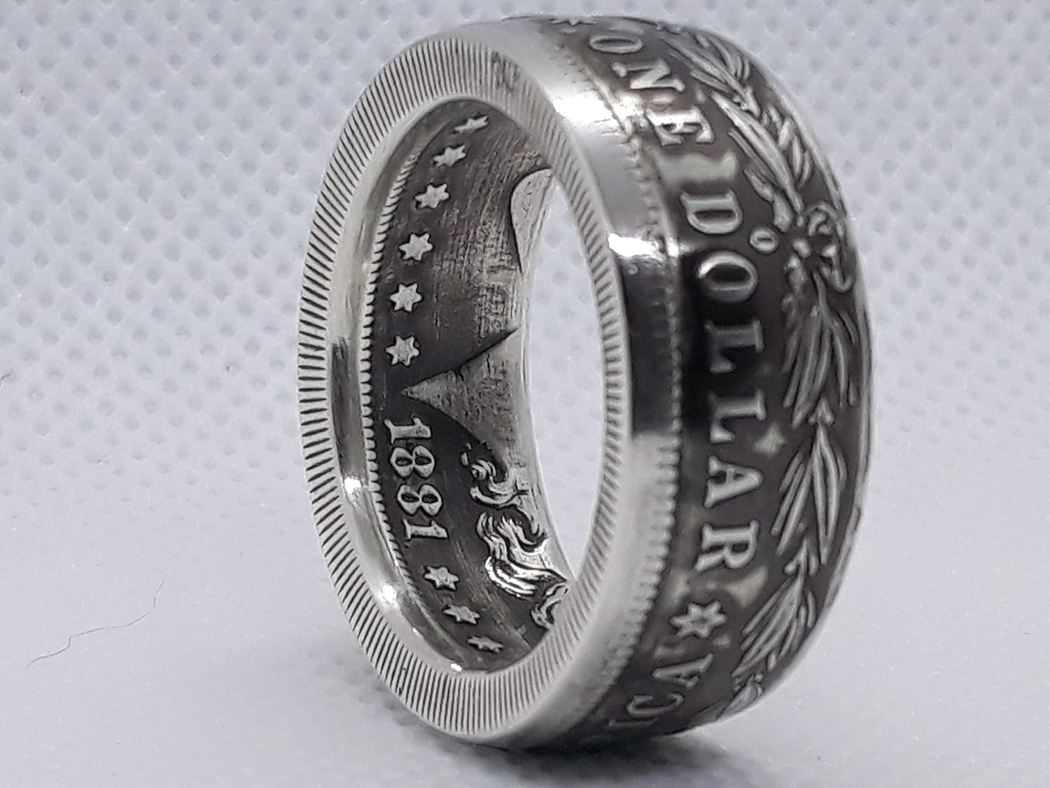 Amazon Com 1881 Morgan Dollar Coin Ring 90 Silver Birthday Gift