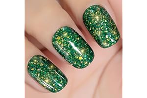 YTD Likomey Gel Nail Polish,15ml Sparkling Colorful Chunky Green Glitter Soak Off Spring Women's Day Gift UV Nail Gel Varnish Polish,Salon Home DIY Manicure,SF359