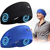 BULYPAZY 2PCS Sleeping Headphones, Headband Headphones with HD Stereo Speakers, Bluetooth Headband for Sports, Running, Workouts, Yoga, Travel, Gift - Black&Blue
