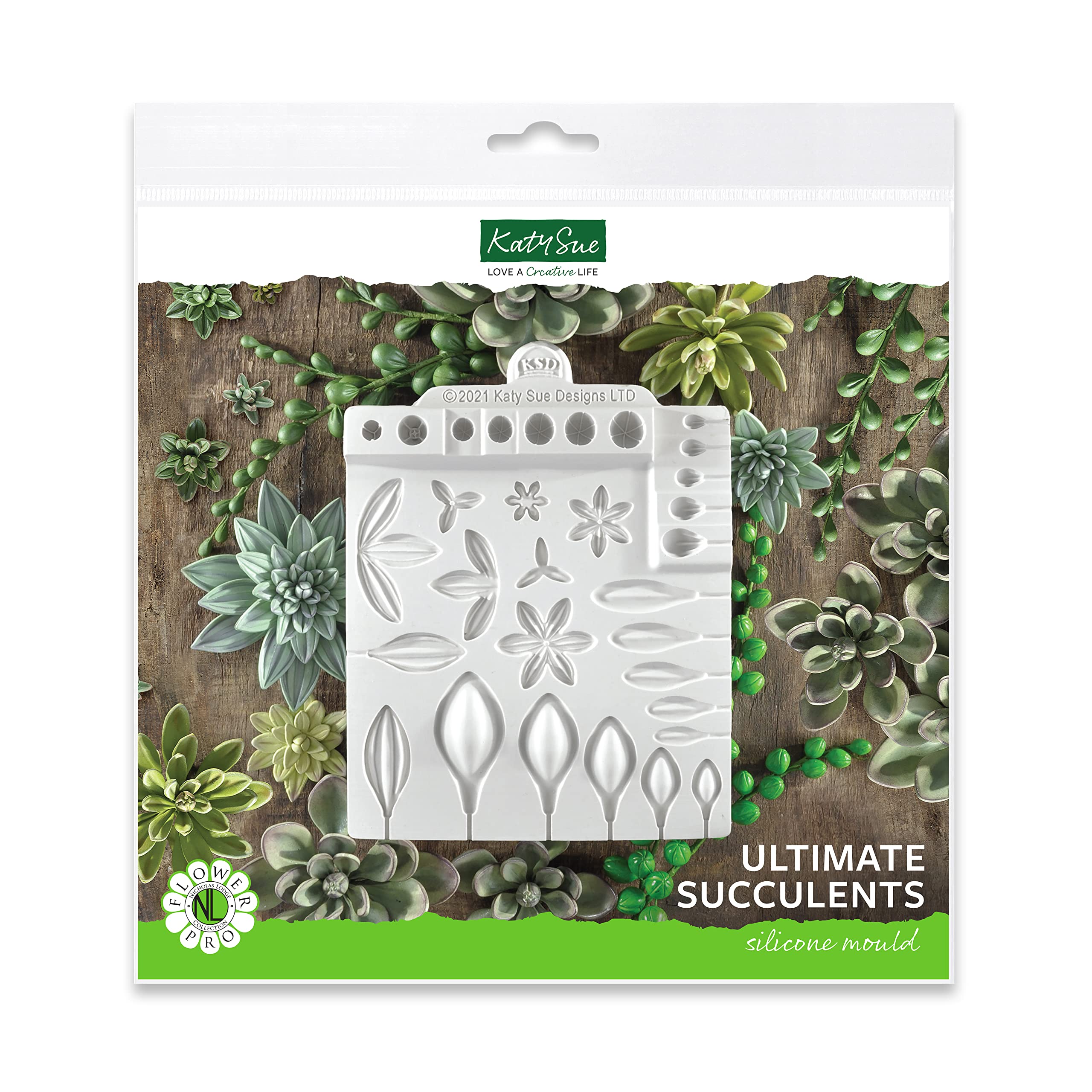 Flower Pro Ultimate Succulents Silicone Mould for Cake Decorating & Crafts by Katy Sue. Makes Fondant & Clay Succulent Flowers & Leaves from Katy Sue Moulds for Cake Decorating & Moulds for Clay