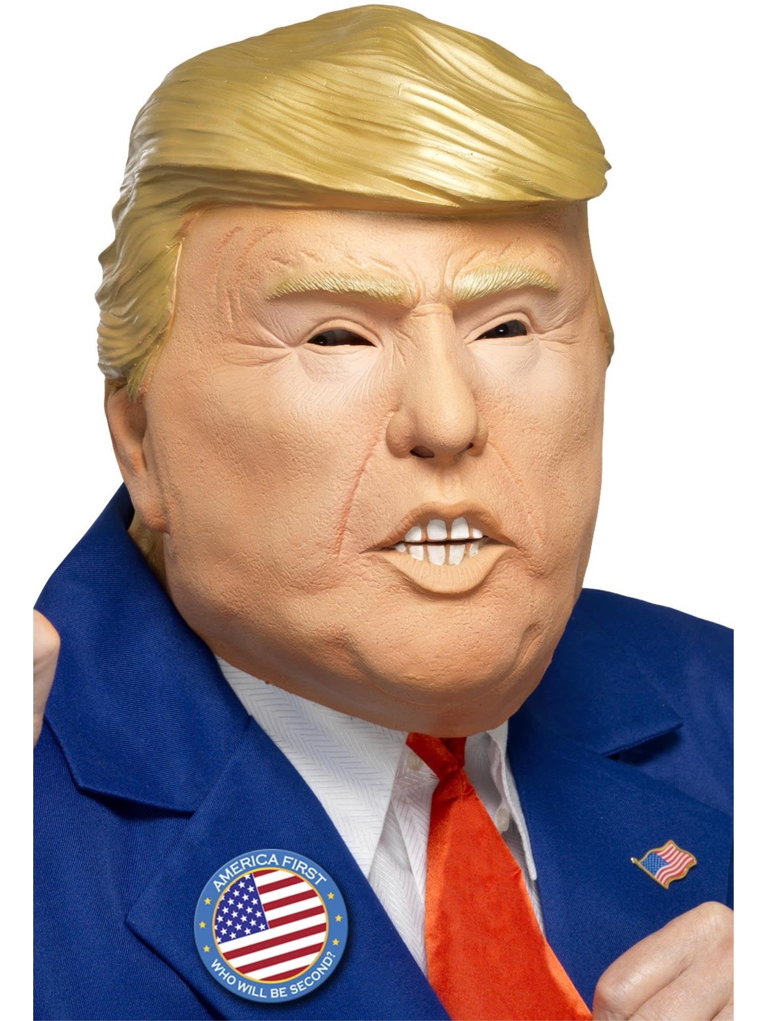 Smiffys President Mask, Nude Latex, Full Overhead, Icons & Idols Fancy Dress, Adult Dress Up Masks Halloween