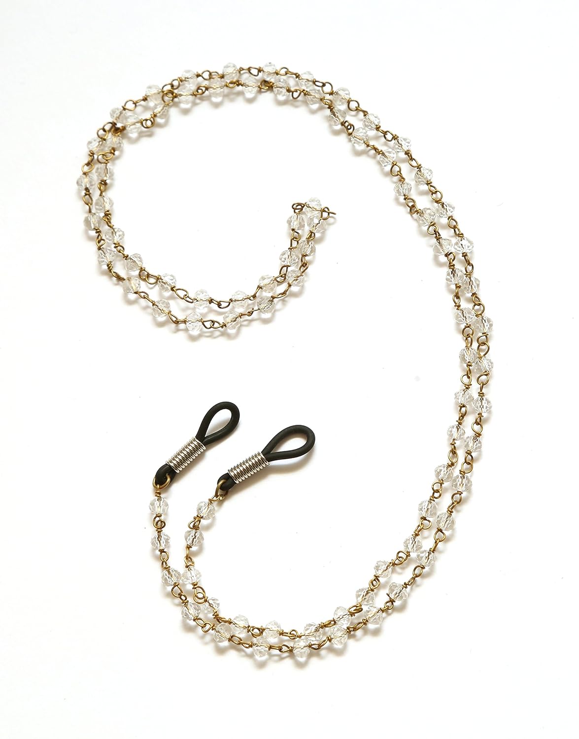 studio shringaar beaded spectacle cord neck strap string chain(white, 74cm)