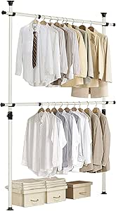 Amazon.com: Prince Hanger, One Touch Double Adjustable Clothes Rack ...