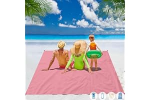 Aroveea Beach Blanket Waterproof Sandproof 1-7 Adult Oversized 78 '' × 81 '' Lightweight Durable Compact Sand Free Beach Mat for Travel Camping Hiking Picnic Blanket Extra Large