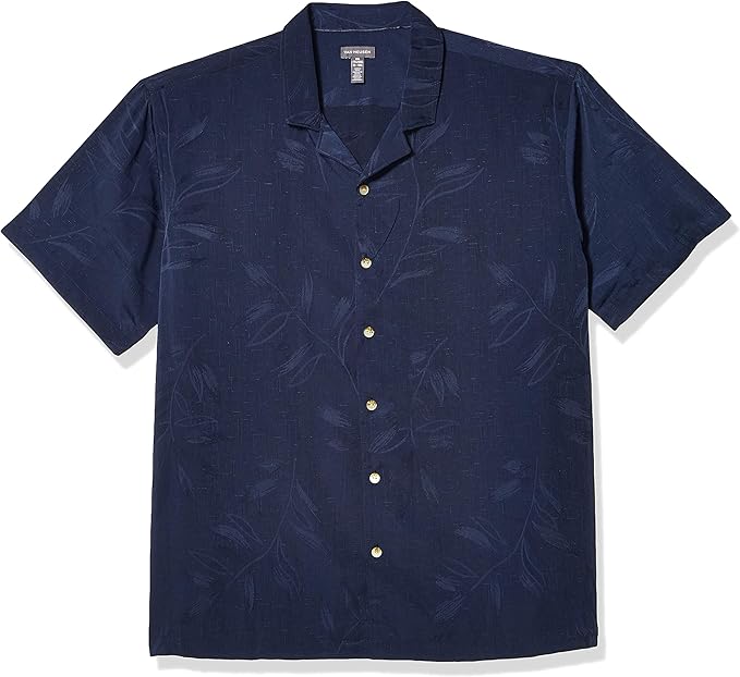 Van Heusen Air Tropical Short Sleeve Button Down Poly Rayon Shirt