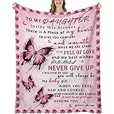 UHANKRU Daughter Gifts for Valentines Day, Daughters Birthday Gifts from Mom, Gift for Daughter from Mom Birthday, Mothers Day, Daughters Blanket, 80"x60"