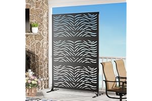 Modern Shade 4x6 FT Metal Privacy Screen with Artistic Modular Designs Decorative Patio Privacy Fence & Garden Divider, Frees