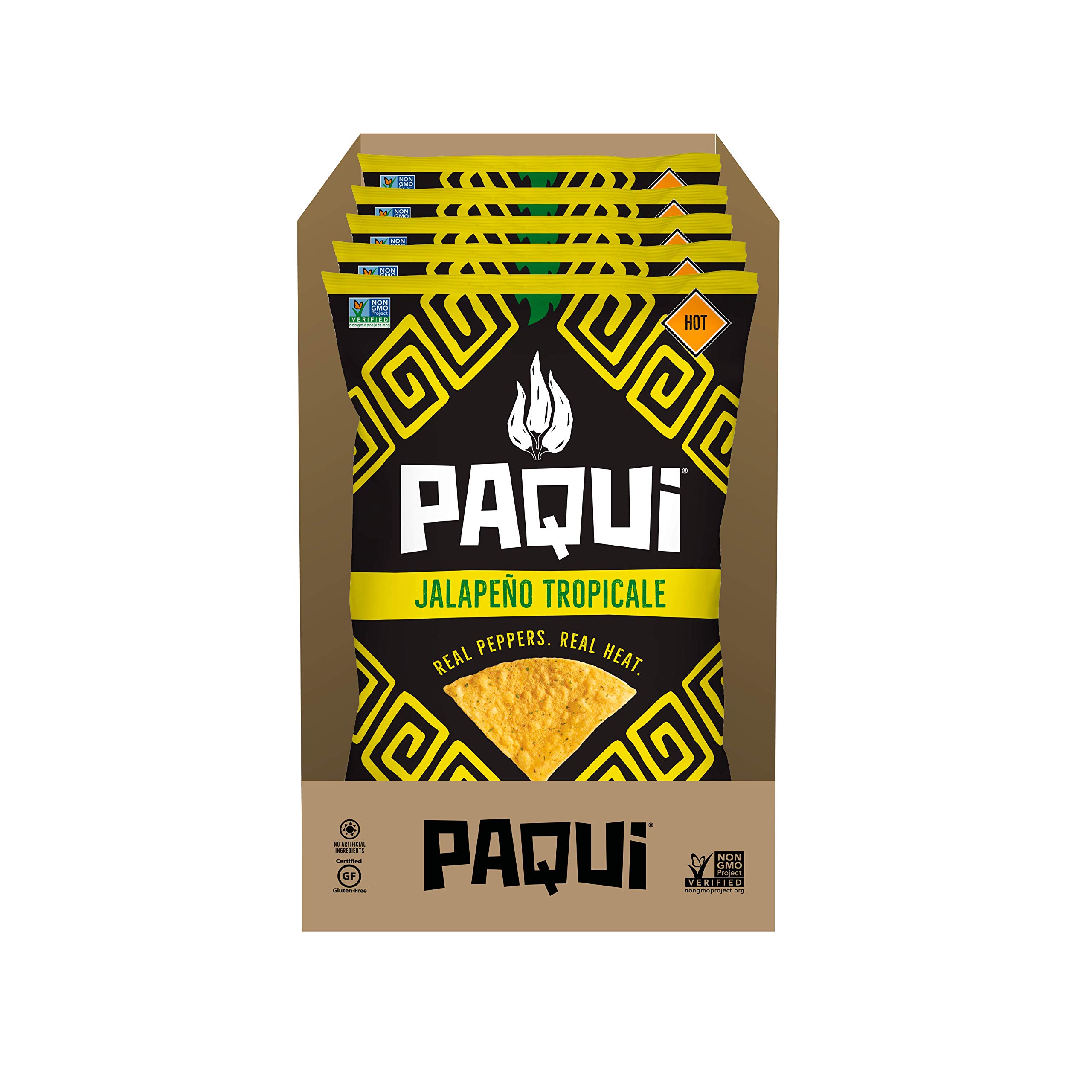 Paqui Jalapeño Tropicale Spicy Tortilla Chips, 5ct, 7 oz Grocery Size