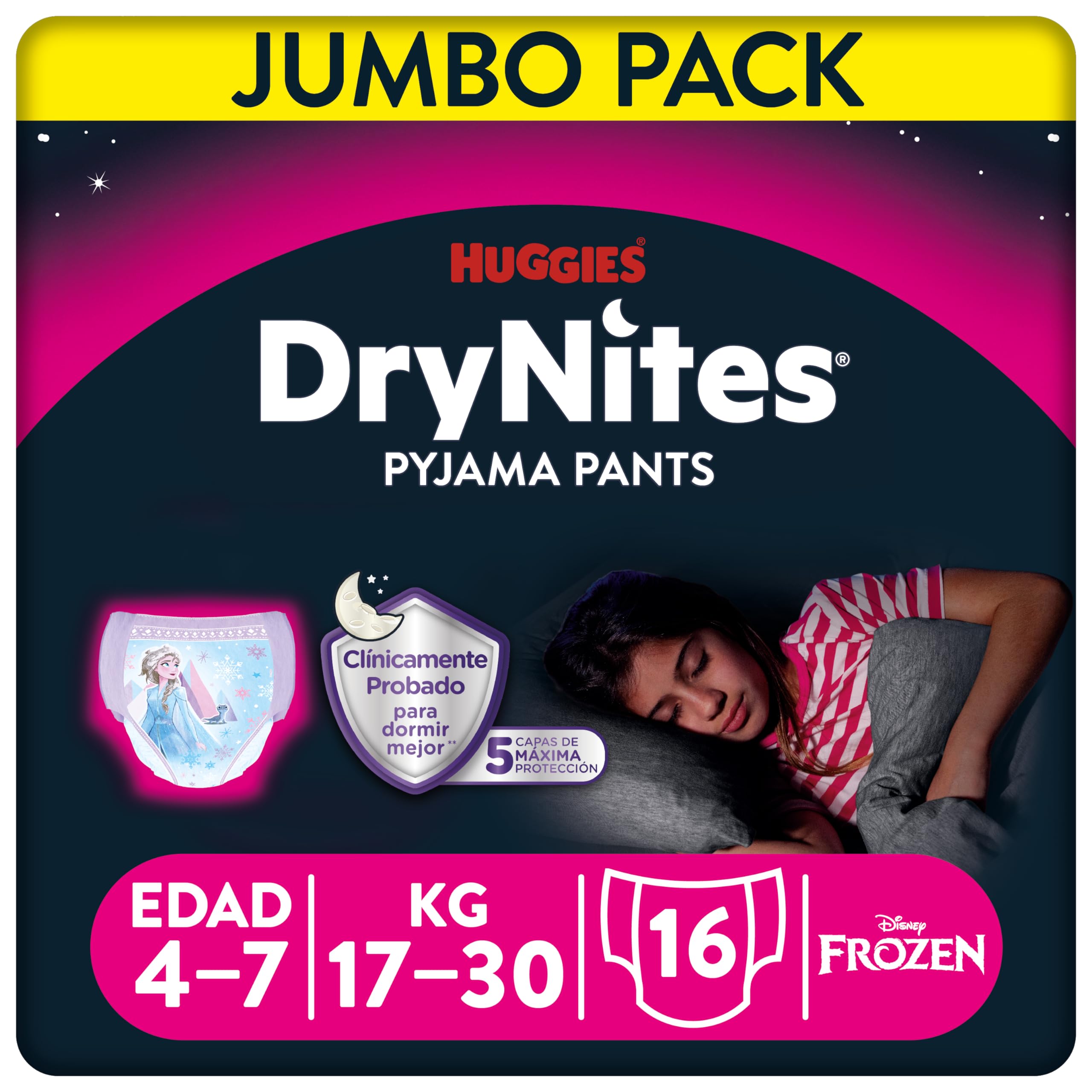 Huggies DryNites Girl 4-7 years ( 17-30kg ) x16 Frozen