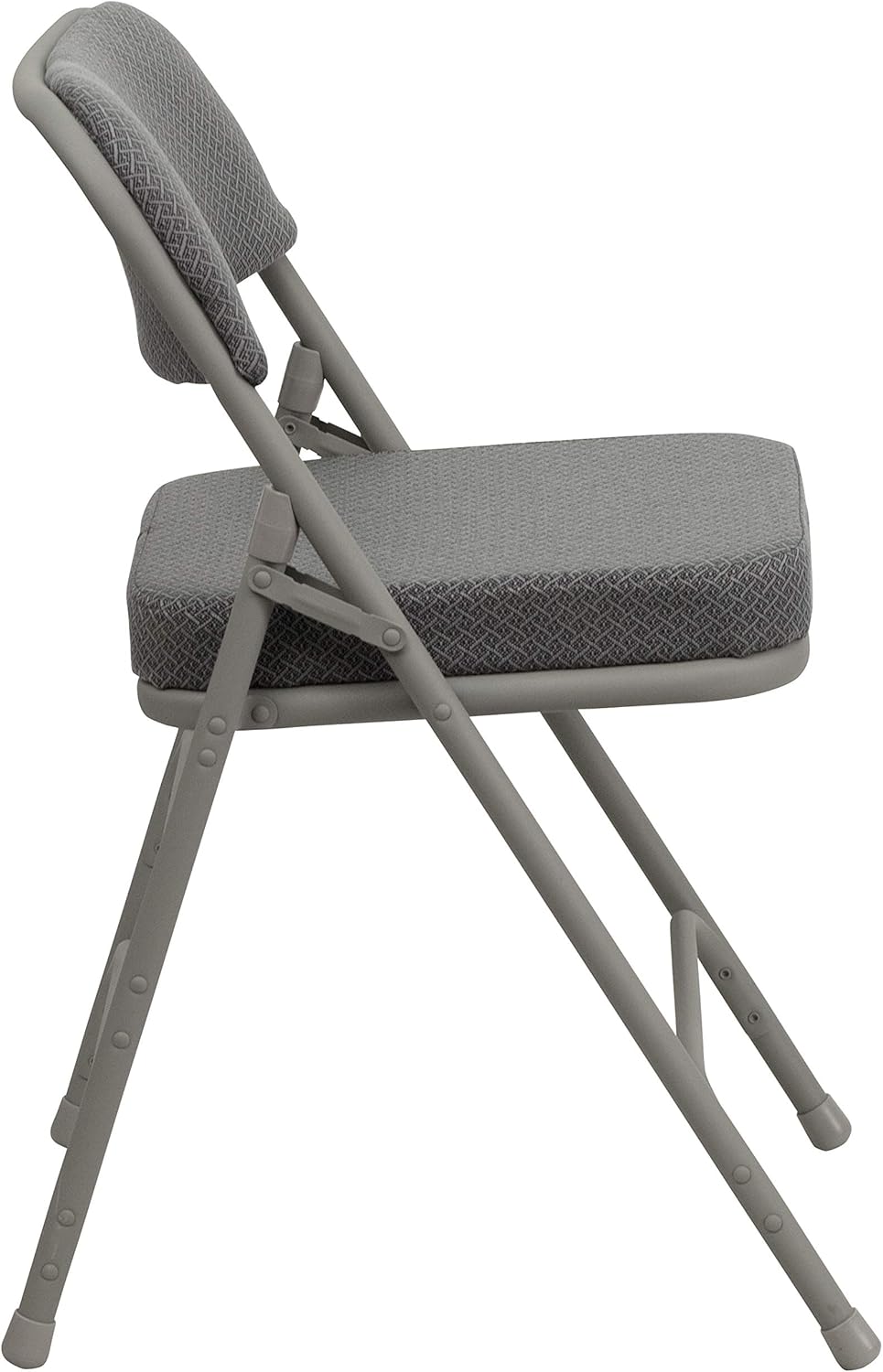 Flash Furniture 2 Pk. HERCULES Series Premium Curved Triple Braced & Double Hinged Gray Fabric Metal Folding Chair: Furniture & Decor