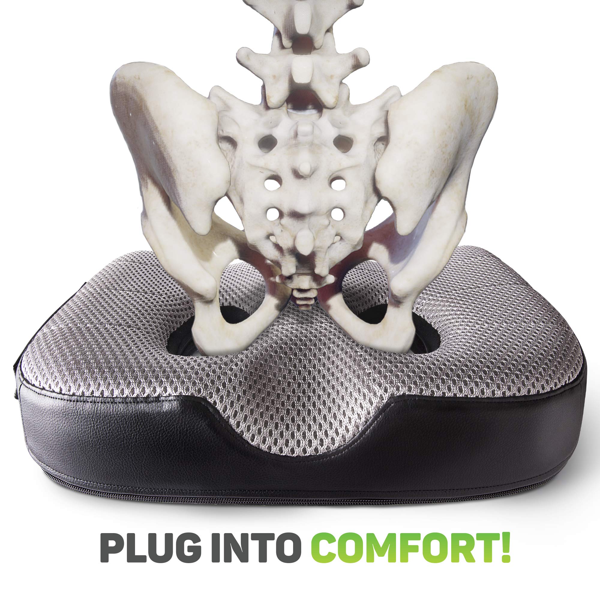 Aylio Socket Seat Cushion for Sit Bone and Back Pressure Relief, Butt, Tailbone, Hip, Hamstring, Posture Support - Firm Memory Foam Comfort Ischial Tuberosity Pillow for Desk Chair or Car