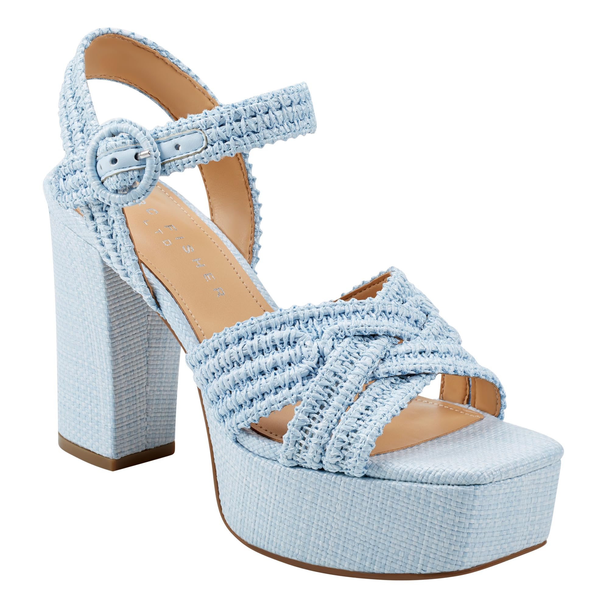 Marc Fisher LTD Women’s CHESSE Heeled Sandal, Sky Blue 450, 6