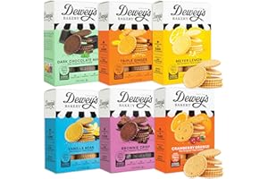 NEW! Dewey's Bakery Complete Cookie Collection | Meyer Lemon, Brownie Crisp, Triple Ginger, Vanilla Bean, Dark Chocolate Mint Cookies, & Key Lime Moravian Cookie Thins | 9 oz Box (Pack of 6)