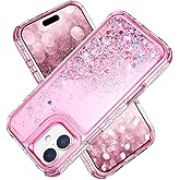 Tikoo Designed for iPhone 16 Plus Case Glitter for Women Girl Clear 3-in-1 Heavy Duty Protective Phone Cover with Floating Liquid Quicksand Bling Sparkly Cute Case for iPhone 16 Plus 6.7”