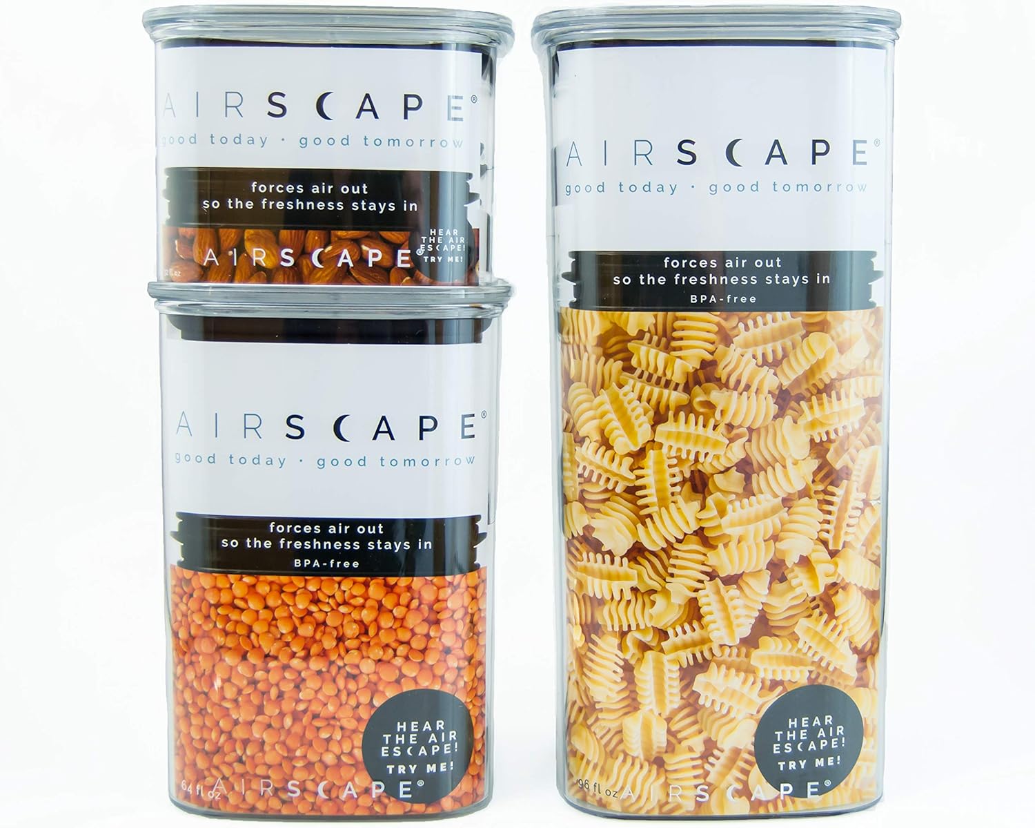 Airscape Lite Plastic Airtight Food Storage Canister - Patented Airtight Lid Preserves Food Freshness, Clear, Small 4-Inch: Food Savers: Kitchen & Dining