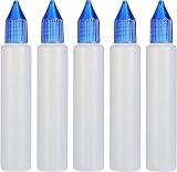 Wizard Vapes 30ml Unicorn Bottle Dropper Set of 5 Blue Caps LDPE view 1