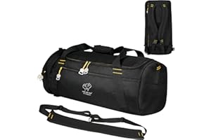 50 FIVE ONE NINE Gym Duffle Backpack for Men Women with Shoes Compartment,Travel Weekender Carry-On Bags with Detachable Back Pack Straps,Water Resistant Rucksack Daypack for Traveling Overnight Climb Sports,Yellow