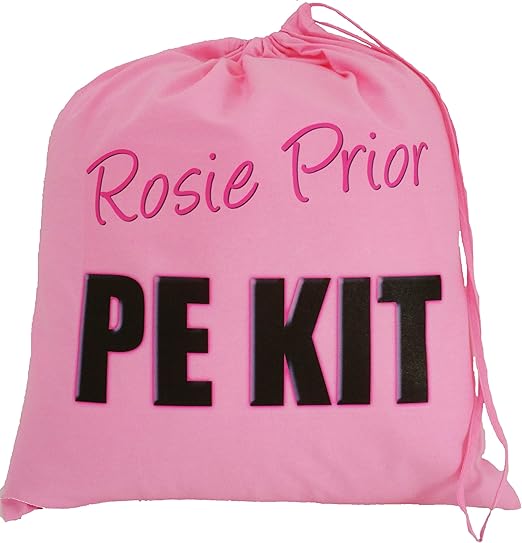 Pink Personalised PE KIT Design Large Cotton Drawstring Bag Bag