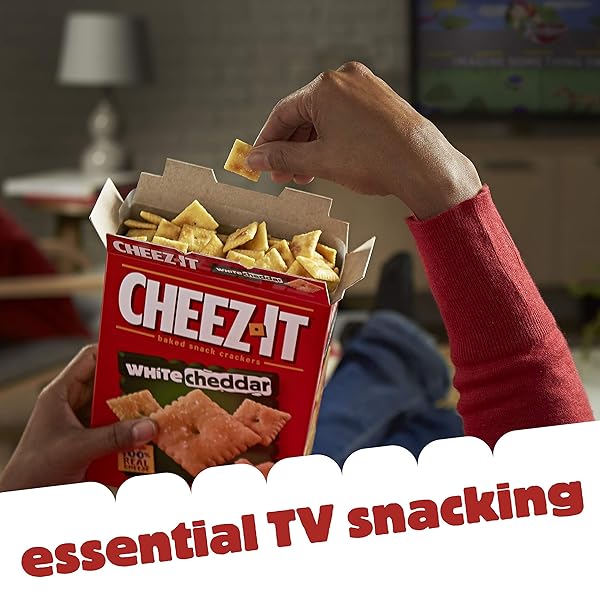 CHEEZ-IT BAKED SNACK CHEESE CRACKERS, WHITE CHEDDAR, FAMILY SIZE, 21 OZ BOX