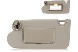 ISEYEC Left Driver side Sun Visor for Nissan Altima 2013 2014 2015 2016 2017 2018, Replace for 96401-3TA2A, Beige Left side Sun Visor with Light