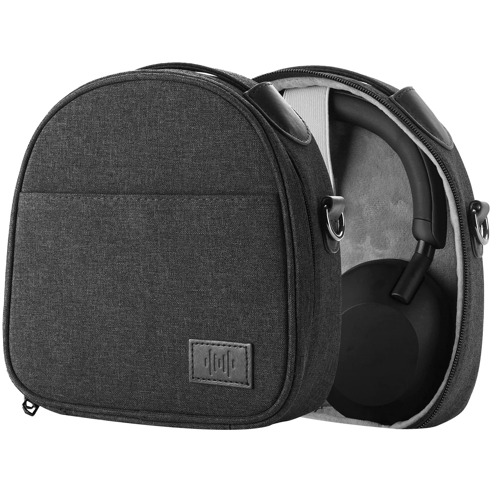 Geekria Headphones Pouch Compatible with Sony WH-1000XM6, WH-1000XM5, WH-1000XM4, WH-XB910N, XB900N, WH-CH710N, WH-CH520, Replacement Protective Travel Carrying Bag with Cable Storage (Grey)